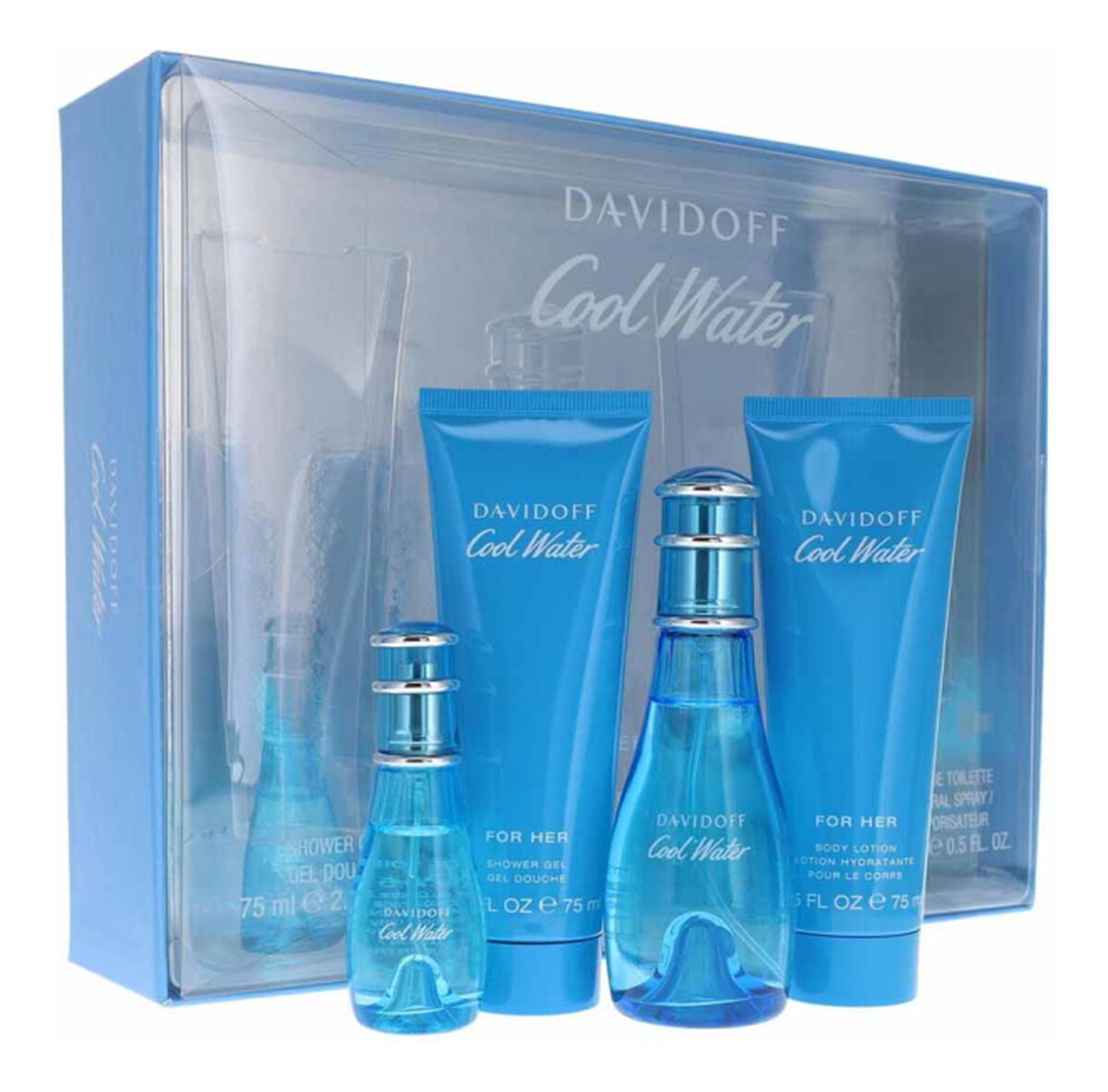 Zestaw woda toaletowa spray 50ml + balsam do ciała 75ml + żel pod prysznic 75ml + woda toaletowa spray 15ml