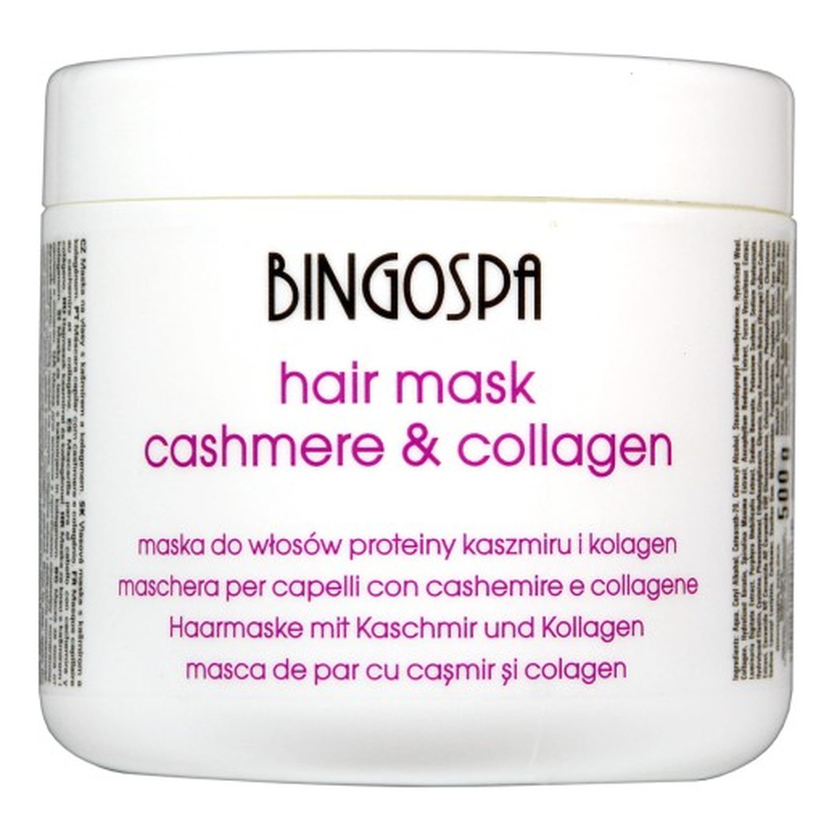 BINGOSPA Maska do włosów z proteinami kaszmiru i kolagenu 500g