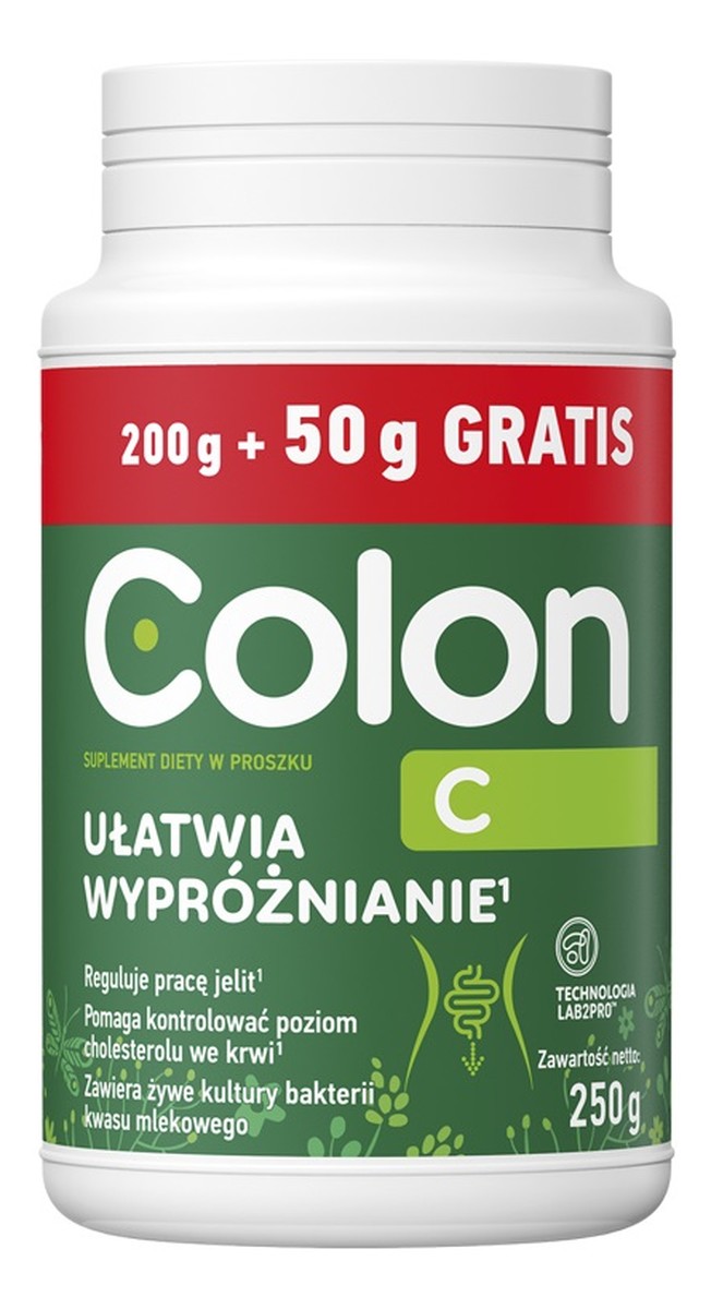 C Ułatwia wypróżnianie suplement diety w proszku