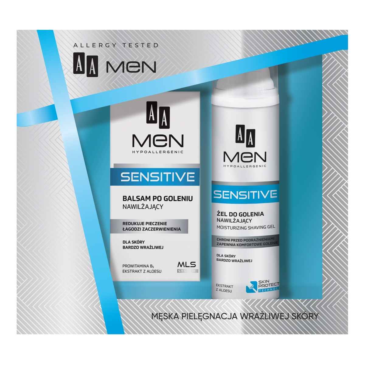 AA Men Sensitive Zestaw żel do golenia nawilżający dla skóry bardzo wrażliwej 200ml + balsam po goleniu nawilżający dla skóry bardzo wrażliwej 100ml