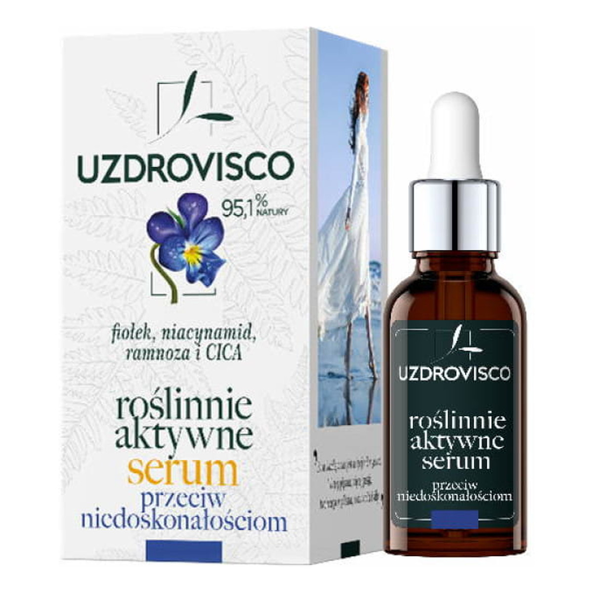 Uzdrovisco Roślinnie Aktywne serum przeciw niedoskonałościom Fiołek 30ml