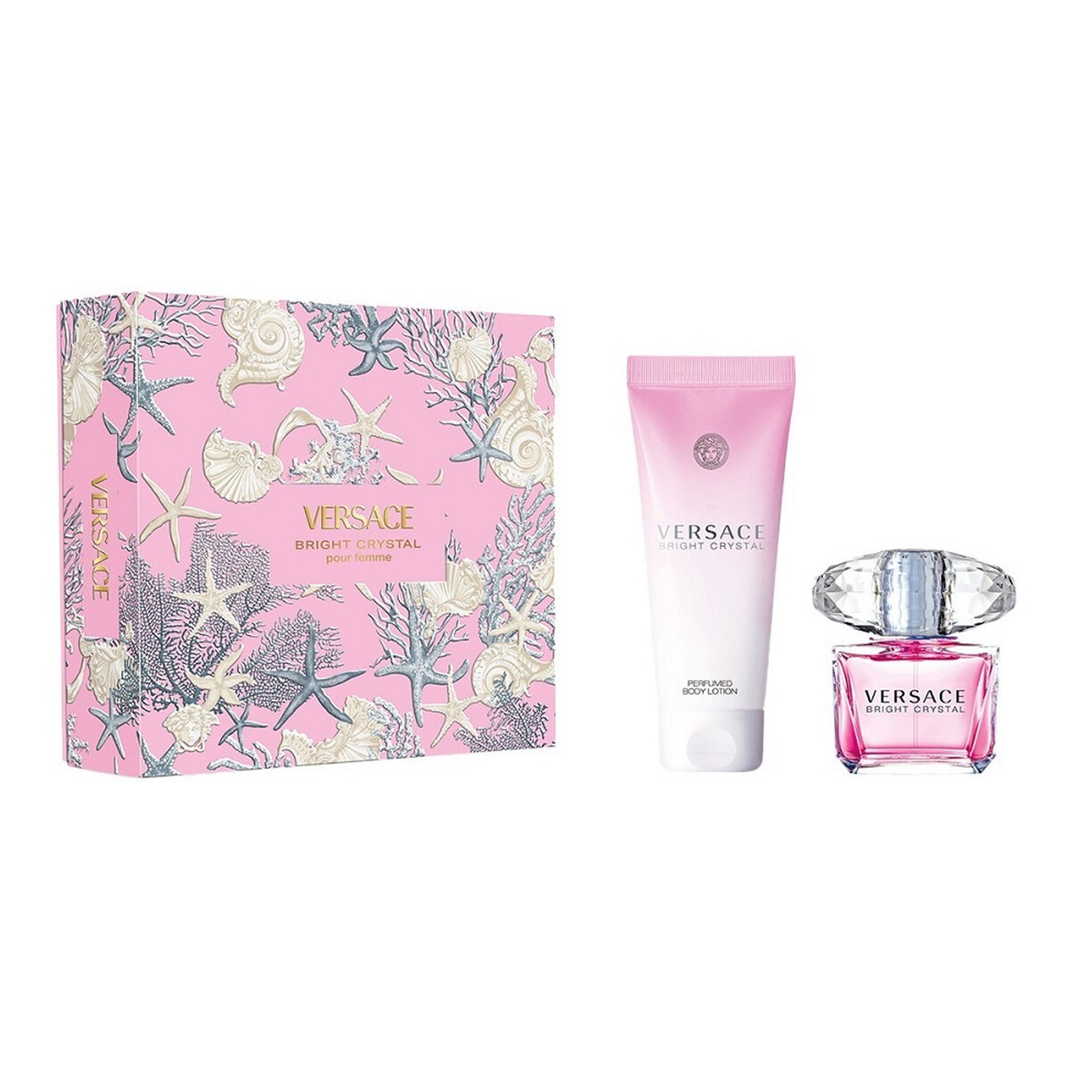 Versace Bright Crystal Zestaw woda toaletowa spray 90ml + balsam do ciała 150ml