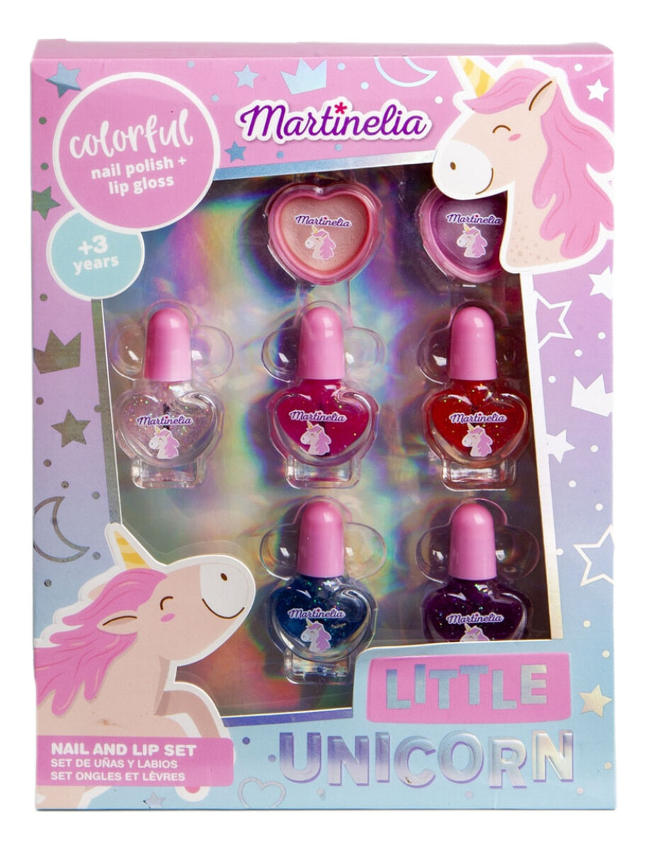 Zestaw błyszczyk do ust 2szt. + lakier do paznokci 5szt.