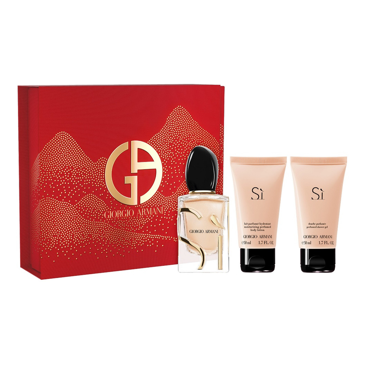 Giorgio Armani Si Zestaw woda perfumowana spray 50ml + balsam do ciała 50ml + żel pod prysznic 50ml