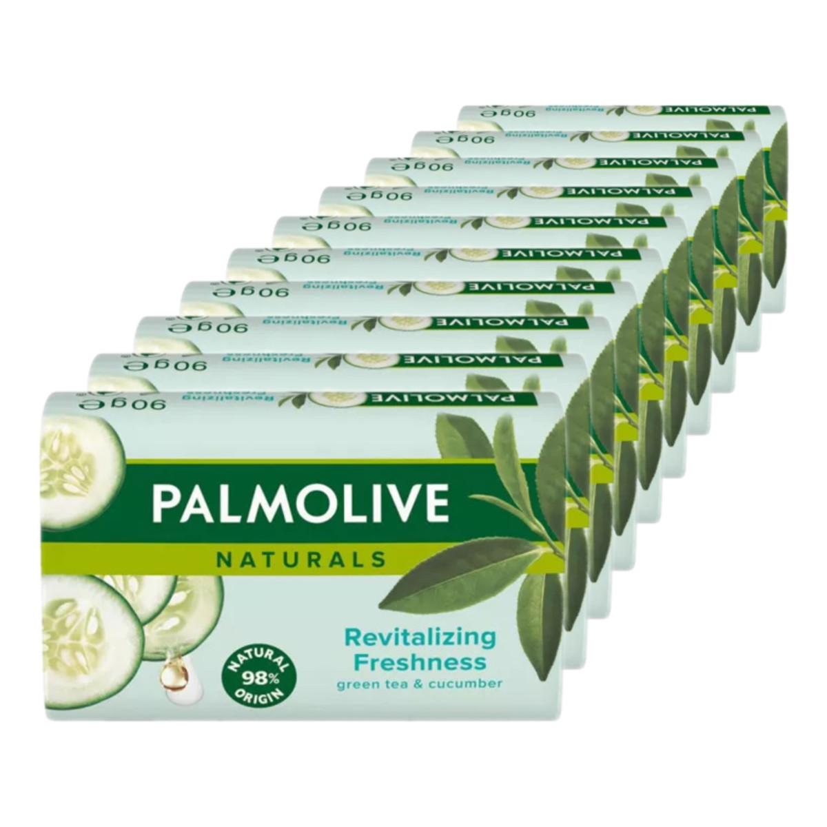 Palmolive Naturals Mydło w kostce z zieloną herbatą i ogórkiem 10x90g