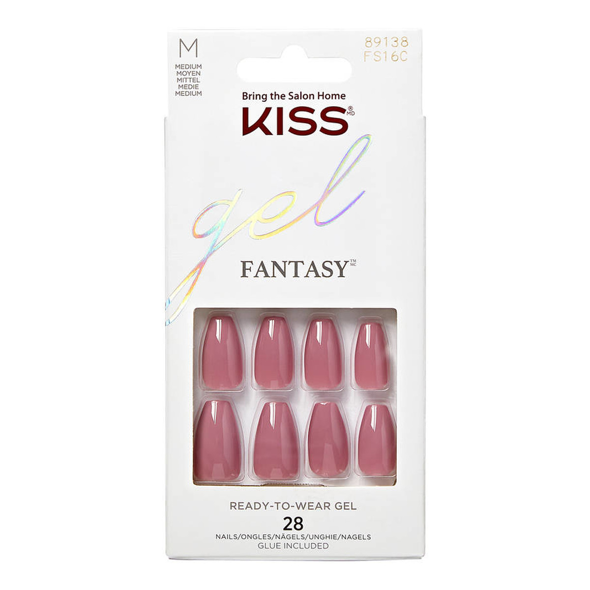Kiss Gel Fantasy Sztuczne Paznokcie - Letter To U (rozmiar M) 28szt.