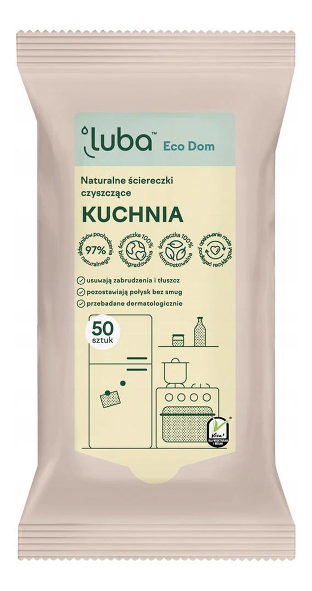 Eco dom naturalne ściereczki czyszczące kuchnia 50szt