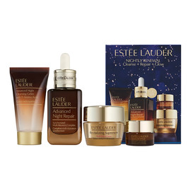 Zestaw żel oczyszczający do twarzy na noc 30ml + serum naprawcze 50ml + rewitalizujący krem do twarzy 15ml + krem pod oczy 5ml