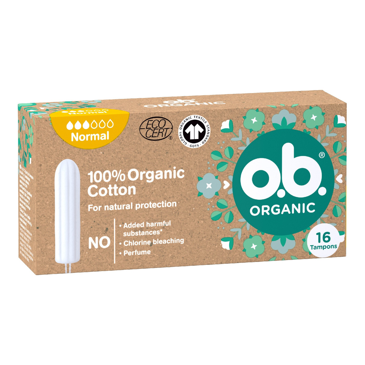 O.B. Organic Tampony Normal - 100% Cotton 16szt