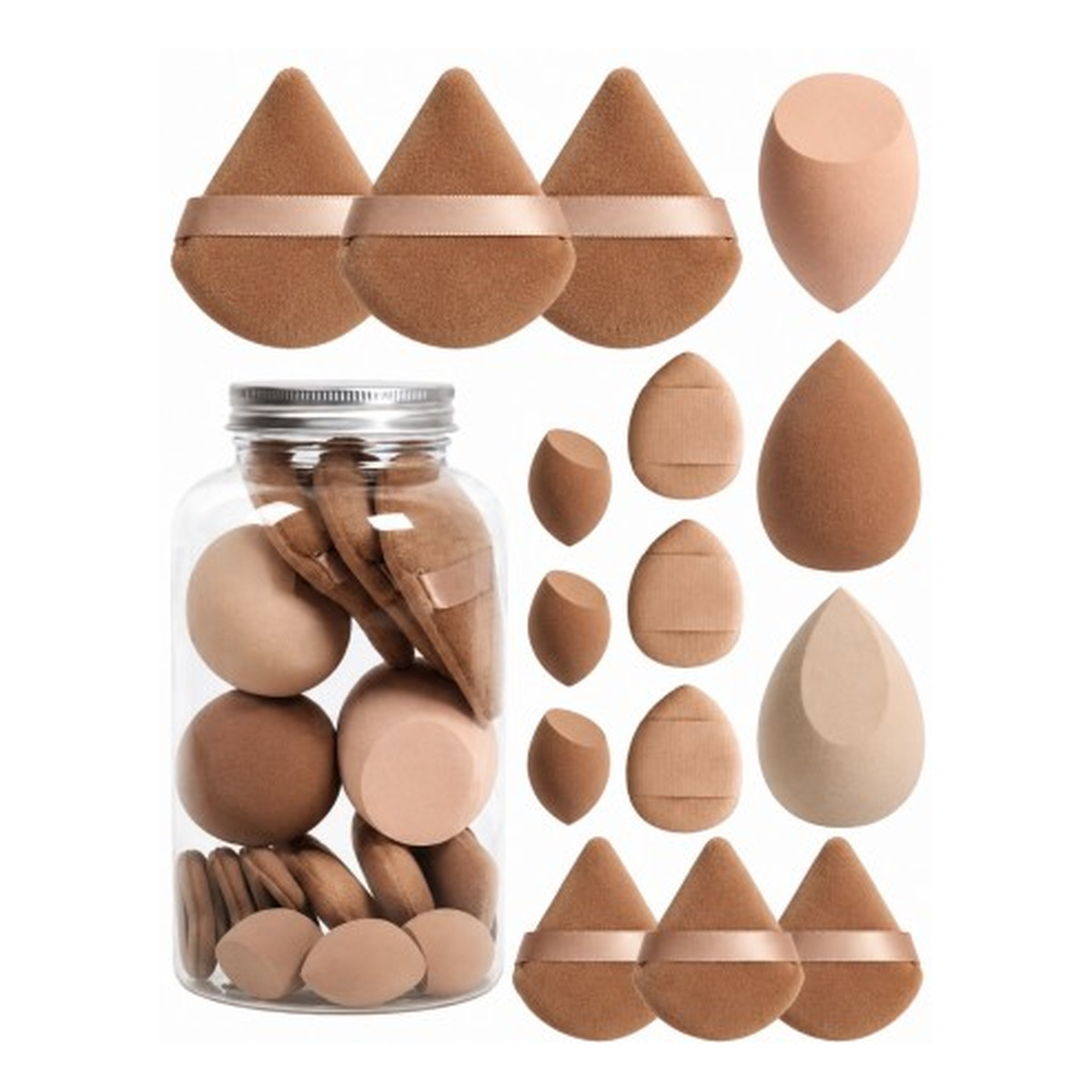 Ecarla Zestaw gąbeczek do makijażu Brown Cream Duo GB21BR 15g