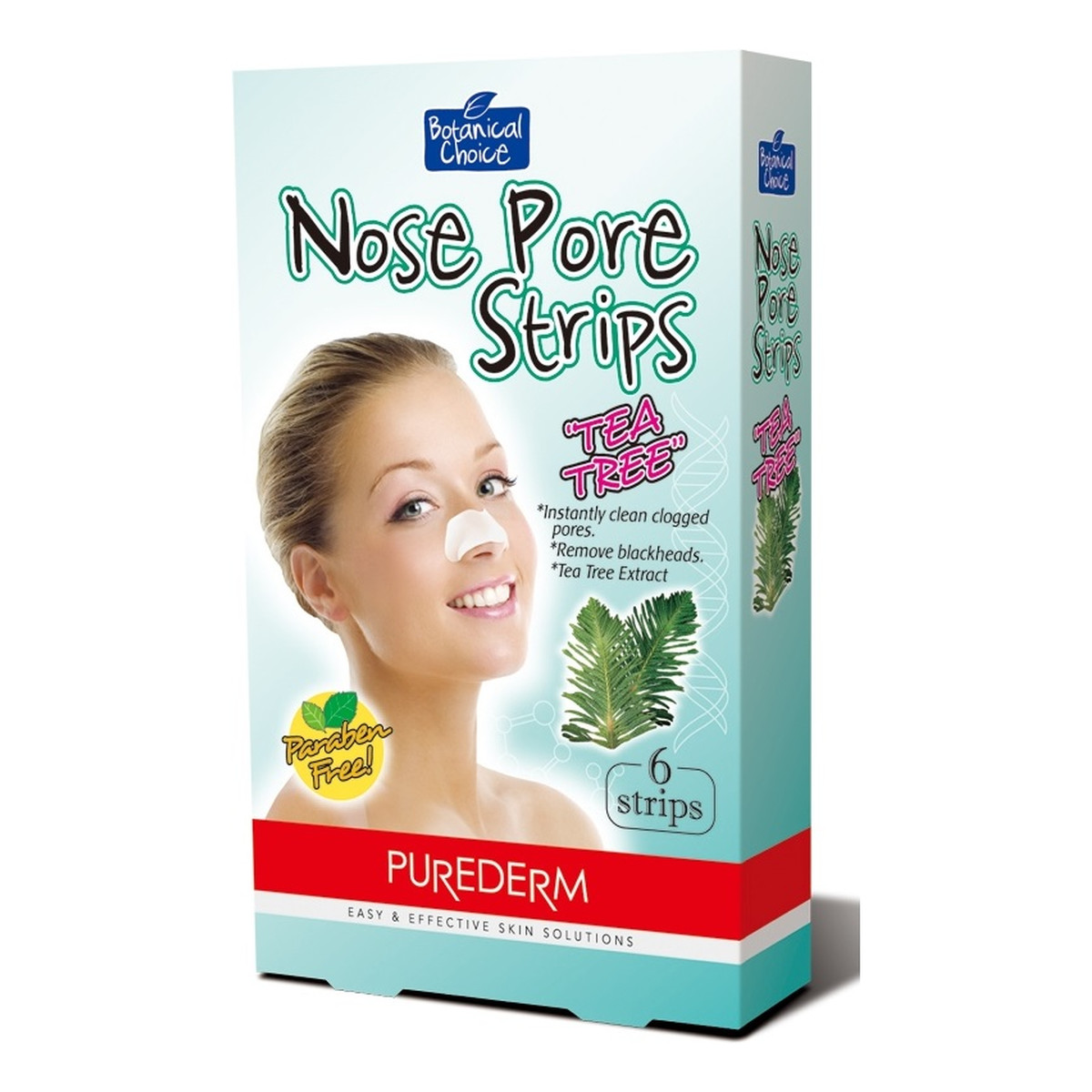 Purederm Pore Strips Tea Tree oczyszczające plastry na nos 6 sztuk