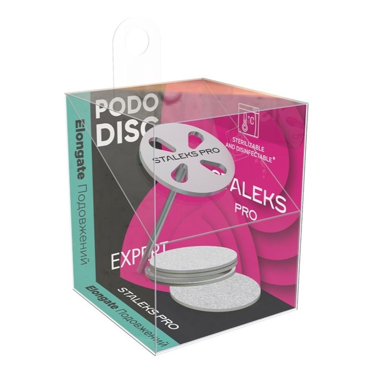 Staleks Pododisc Pro metalowy wydłużony krążek do pedicure 20mm + Zestaw wymiennych nakładek 180 5szt.