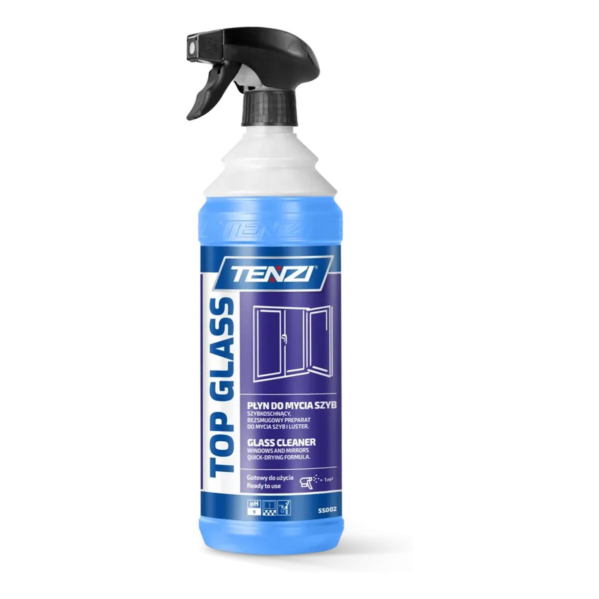 Tenzi Top Glass Profesjonalny płyn do mycia szyb, szkła, luster - bardzo wydajny 1000ml