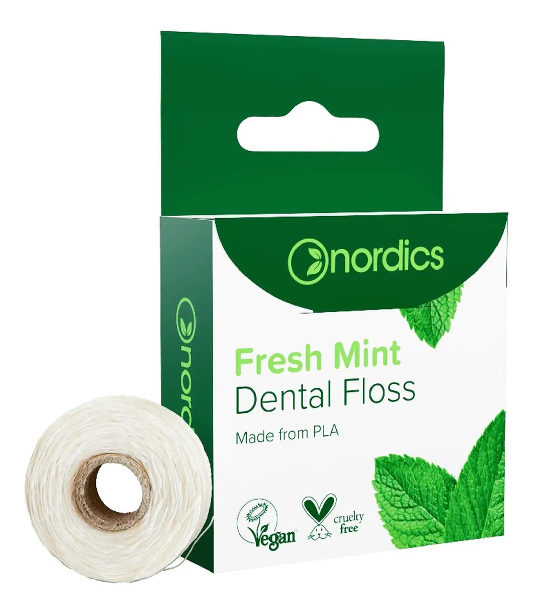 Dental floss nić dentystyczna ze skrobi kukurydzianej świeży mentol 50m