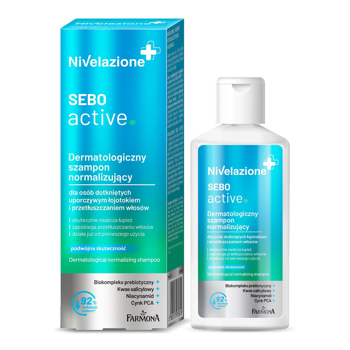 Farmona Nivelazione+ Dermatologiczny Szampon normalizujący Sebo Active do włosów przetłuszczających się i z łojotokiem 100ml