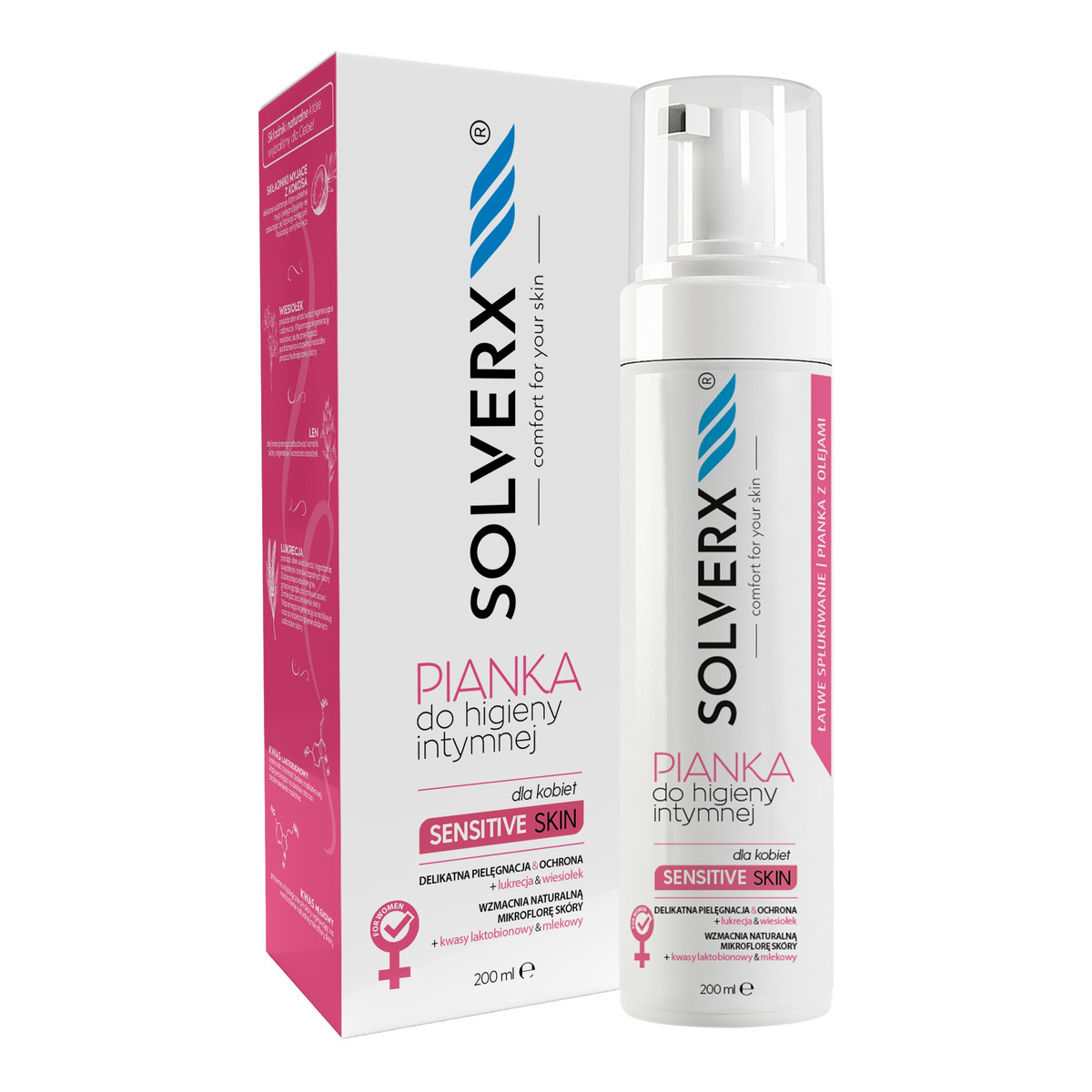 Solverx Sensitive Skin Pianka do higieny intymnej Women 200ml