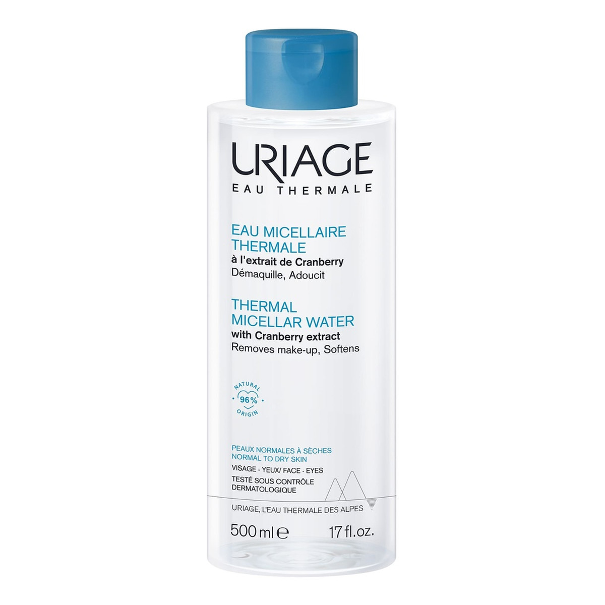 Uriage Thermal micellar water płyn micelarny z ekstraktem z żurawiny do cery normalnej i suchej 500ml