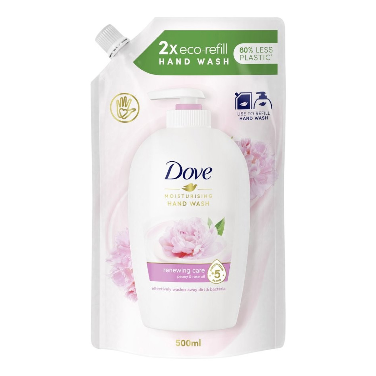 Dove Renewing Care Nawilżające Mydło w płynie - Peony & Rose Oil 500ml