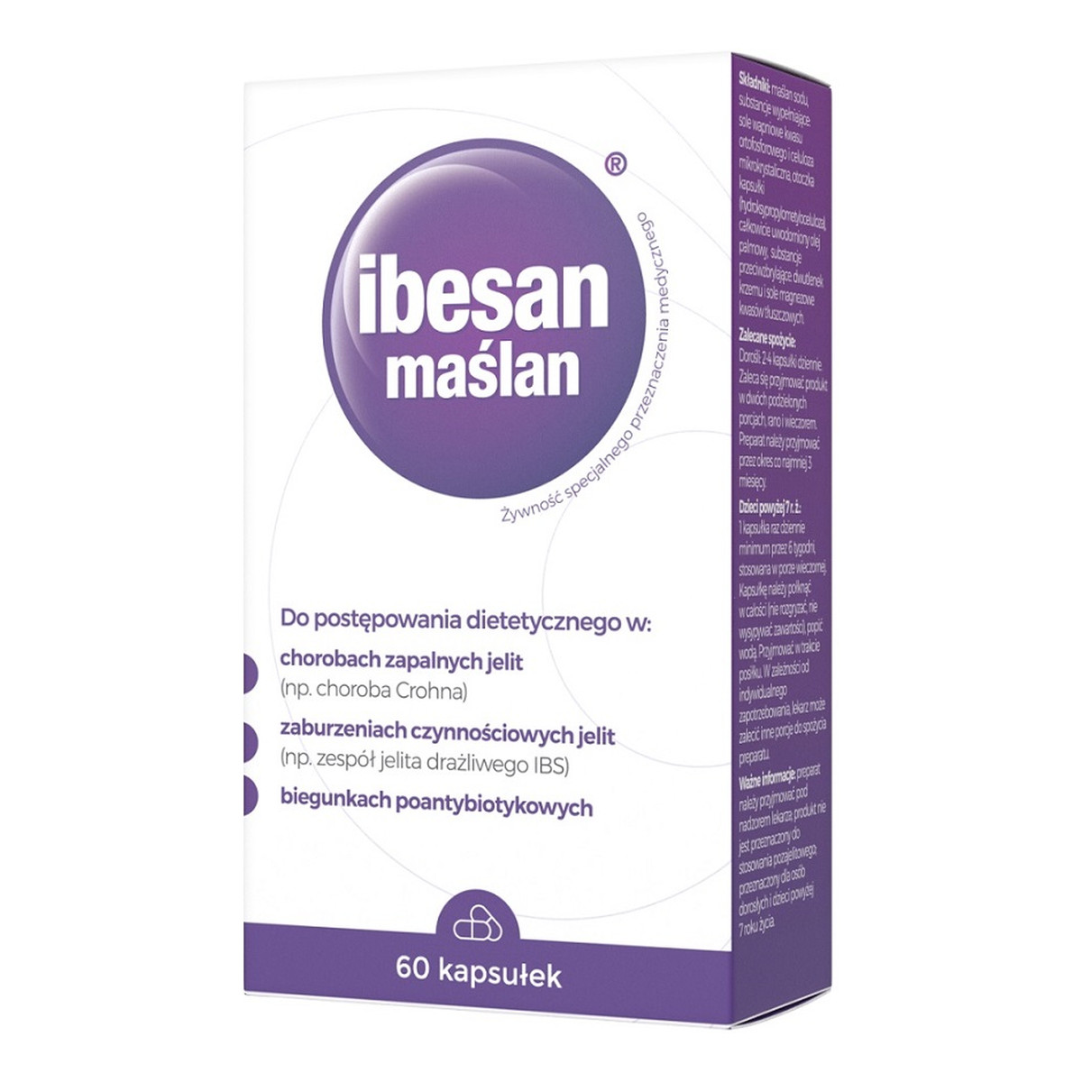 Ibesan Maślan kapsułki wspierające zdrowie jelit 60 kapsułek