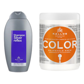 Maska Do Włosów Farbowanych 1L+ Szampon Neutralizujący Żółte Odcienie 350ml