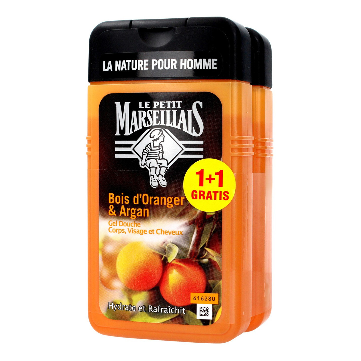 Le Petit Marseillais żel pod prysznic 3w1 dla mężczyzn Drzewo Pomarańczowe & Olej Arganowy 1+1 gratis 2x 250ml