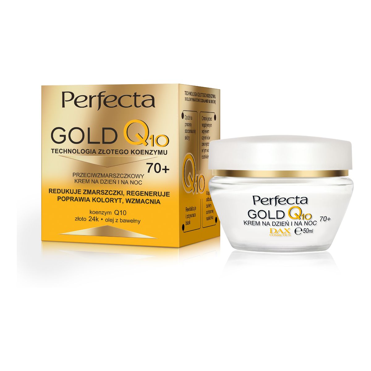 Dax PERFECTA Gold Q10 Krem przeciwzmarszczkowy na dzień i na noc 70+ 50 ml