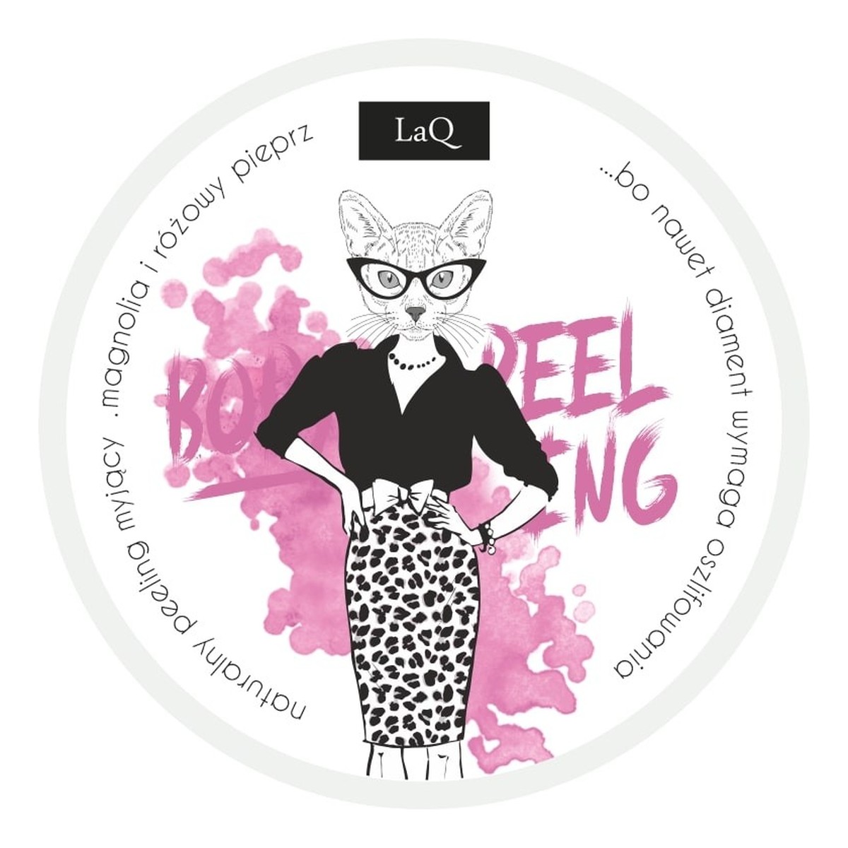 Laq Kicia Naturalny Peeling do mycia ciała Magnolia i Różowy Pieprz 200ml