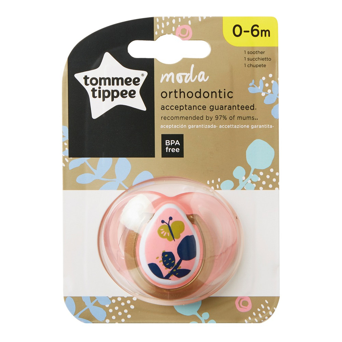 Tommee Tippee Moda smoczek uspokajający 0-6m girl