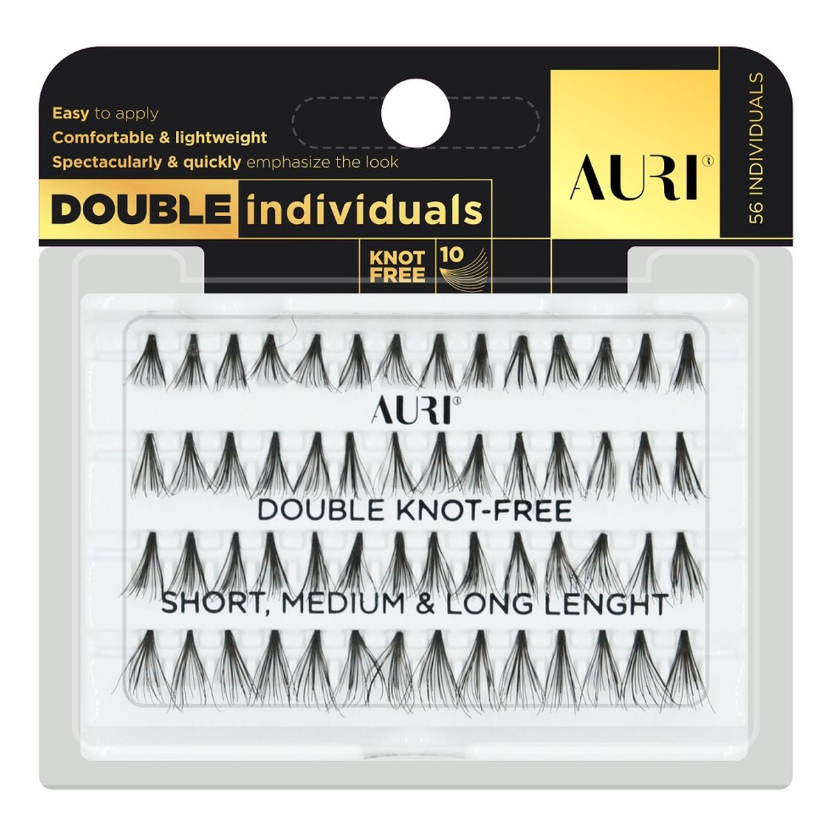 Auri Double individuals kępki rzęs bez węzełków mix 56szt.