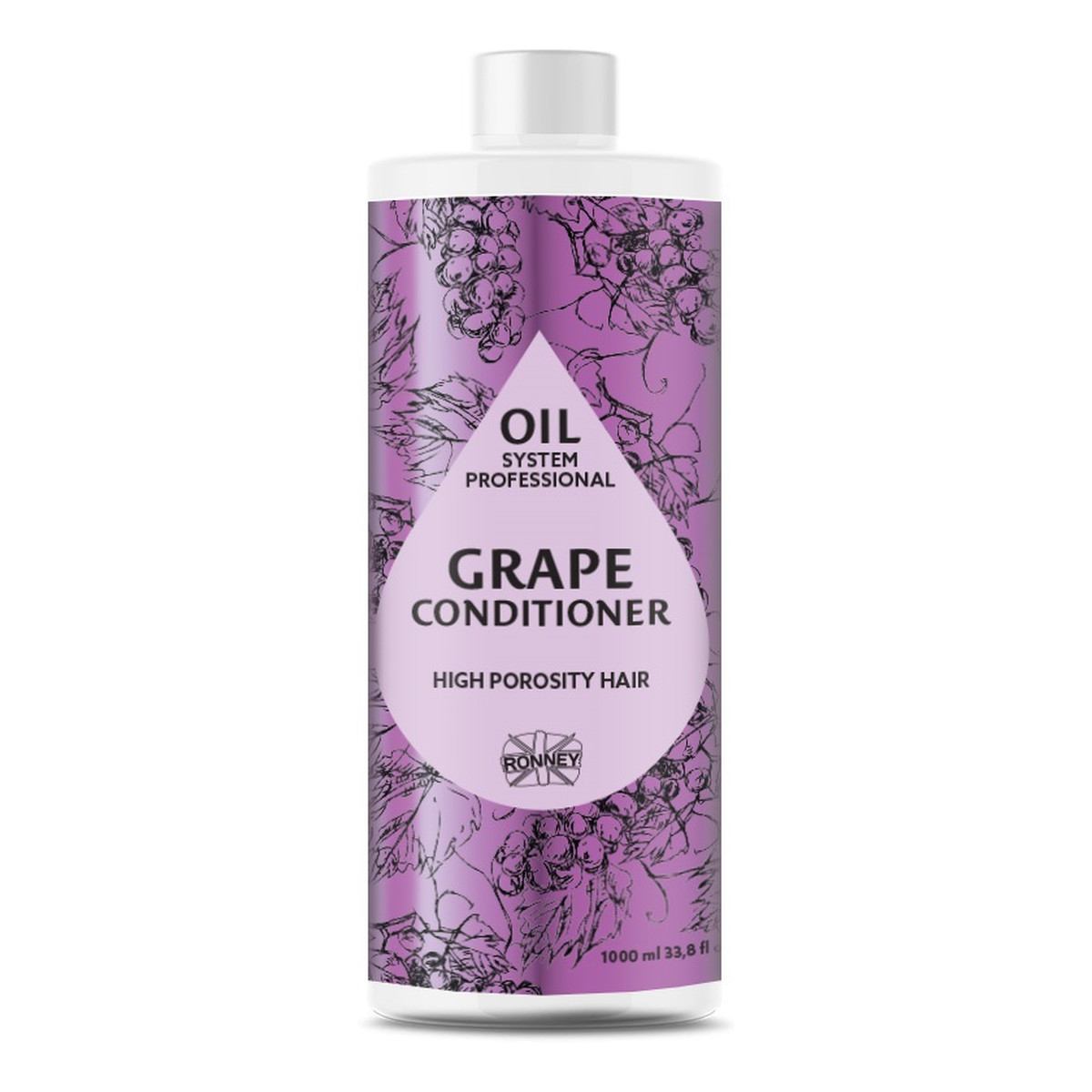 Ronney Professional oil system high prosity hair odżywka do włosów wysokoporowatych grape 1000ml