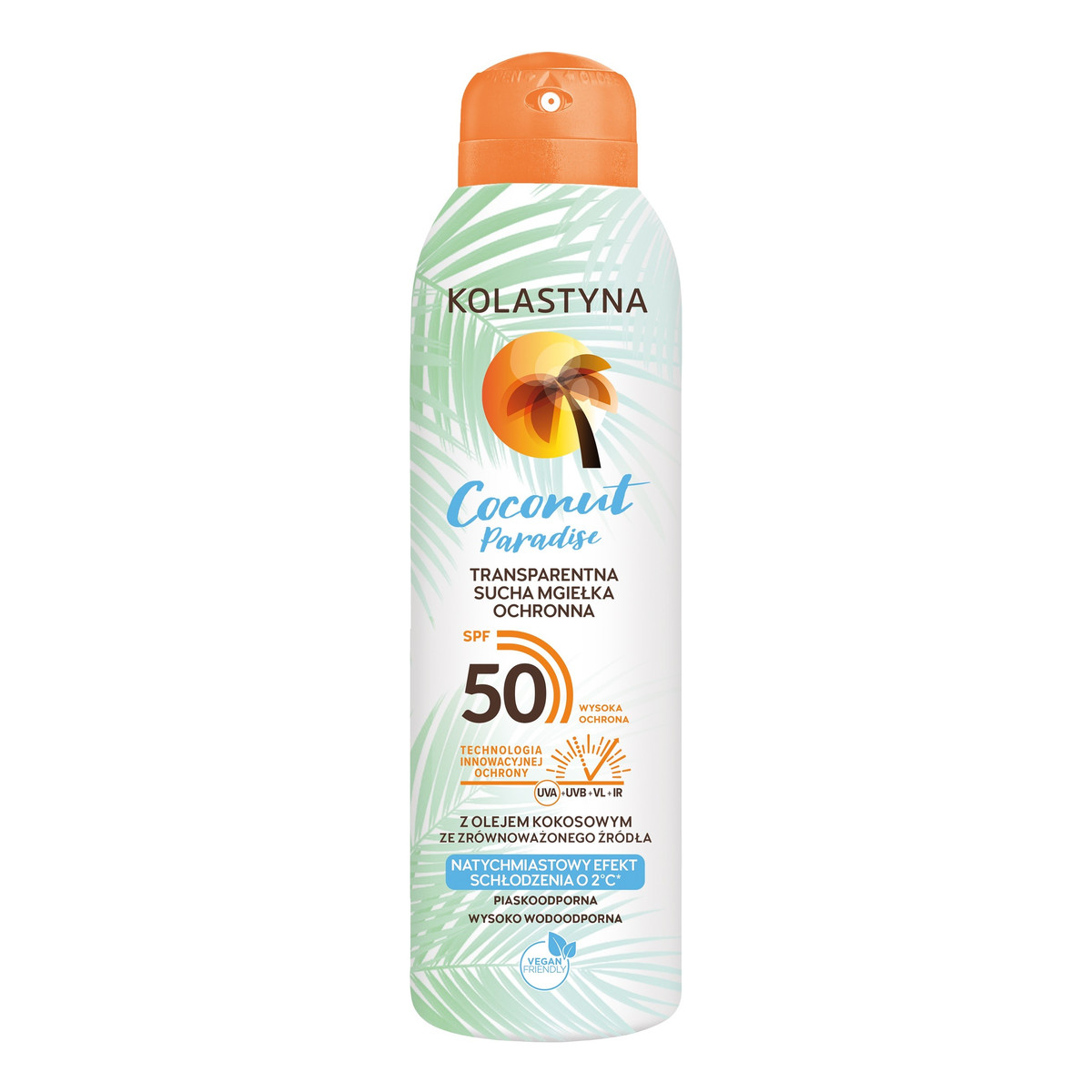 Kolastyna Coconut Paradise Transparentna sucha mgiełka ochronna SPF 50 150ml