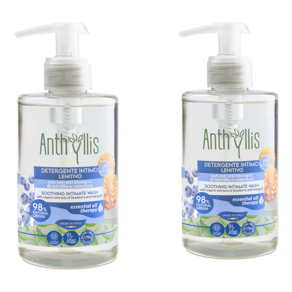 Anthyllis Kojący bio płyn do higieny intymnej z organicznymi ekstraktami z borówki i nagietka 2x300ml