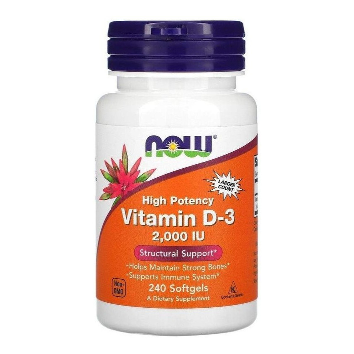 Now Foods Vitamin d3 suplement diety 240 kapsułek