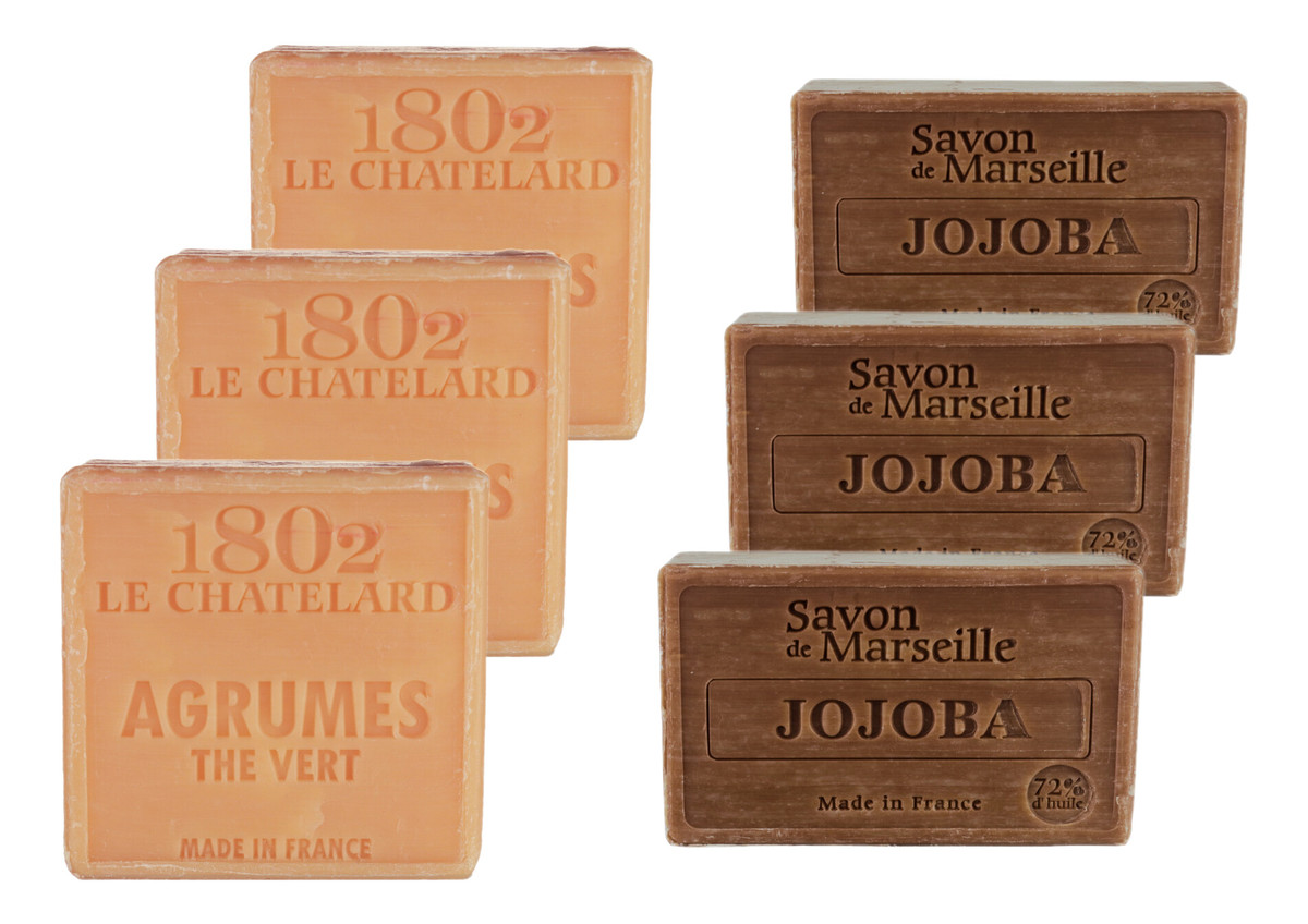 Mydło marsylskie 3xZielona herbata + 3xJojoba