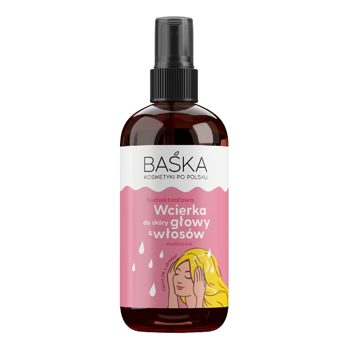 Baśka Kosmetyki po polsku humektantowa wcierka do skóry głowy i włosów-malinowa 100ml