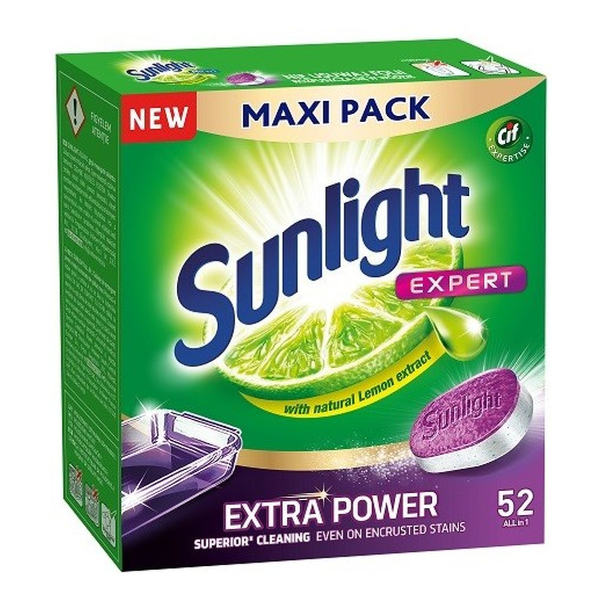 Sunlight Expert Extra Power tabletki do mycia naczyń w zmywarkach 52szt 910g