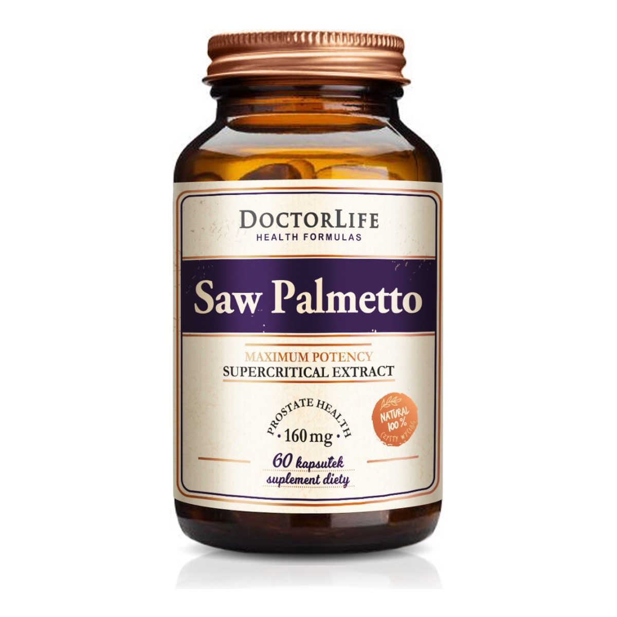 Doctor Life Saw palmetto ekstrakt z owoców palmy sabałowej 160mg suplement diety 60 kapsułek