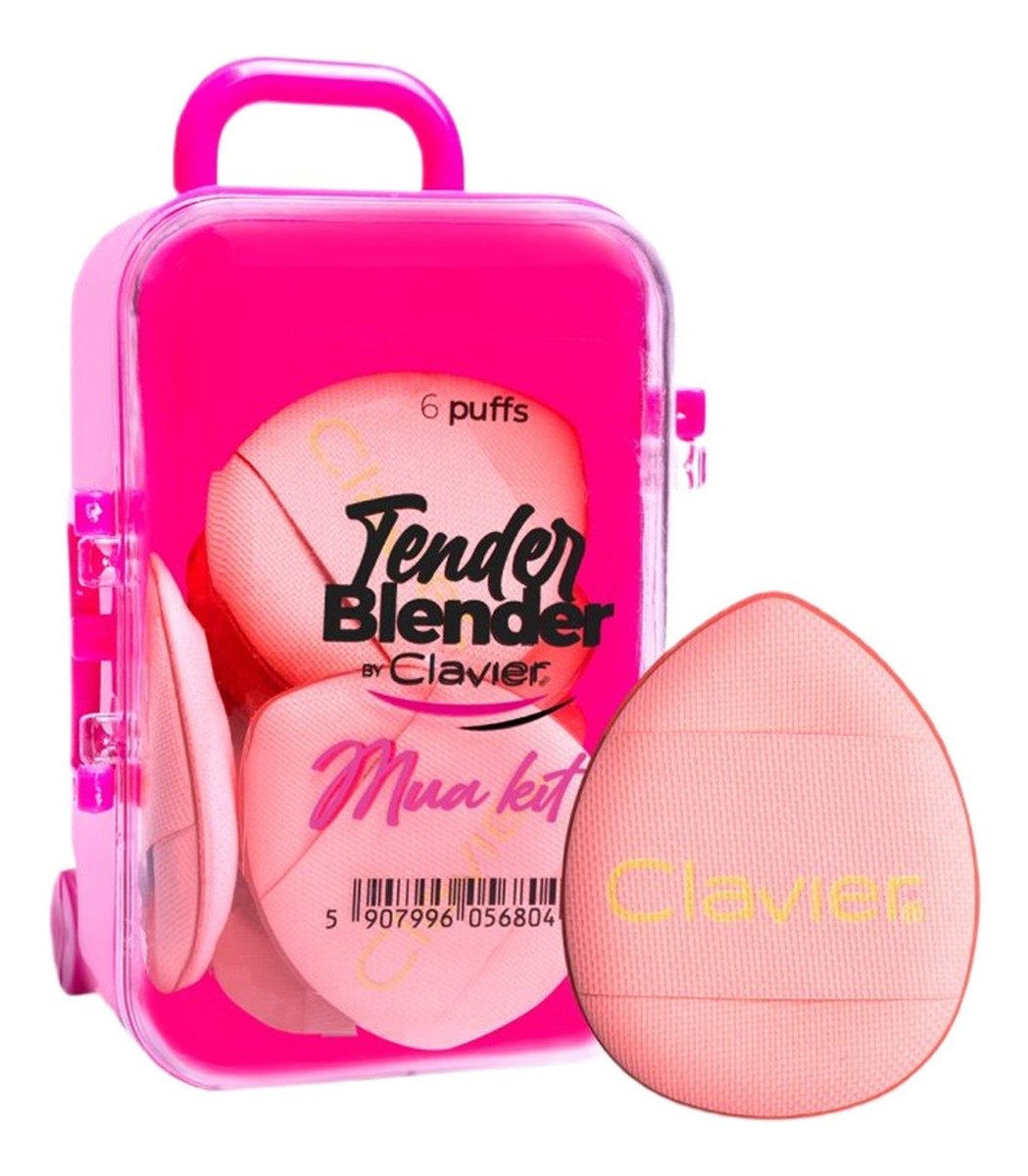 zestaw mini gąbek do makijażu w walizeczce Pink 6szt.
