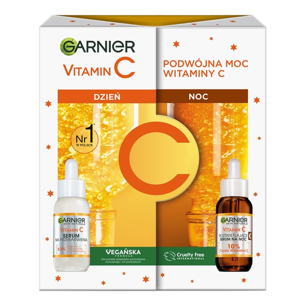 Garnier Vitamin C Zestaw serum do twarzy na dzień 30ml + serum do twarzy na noc 30ml