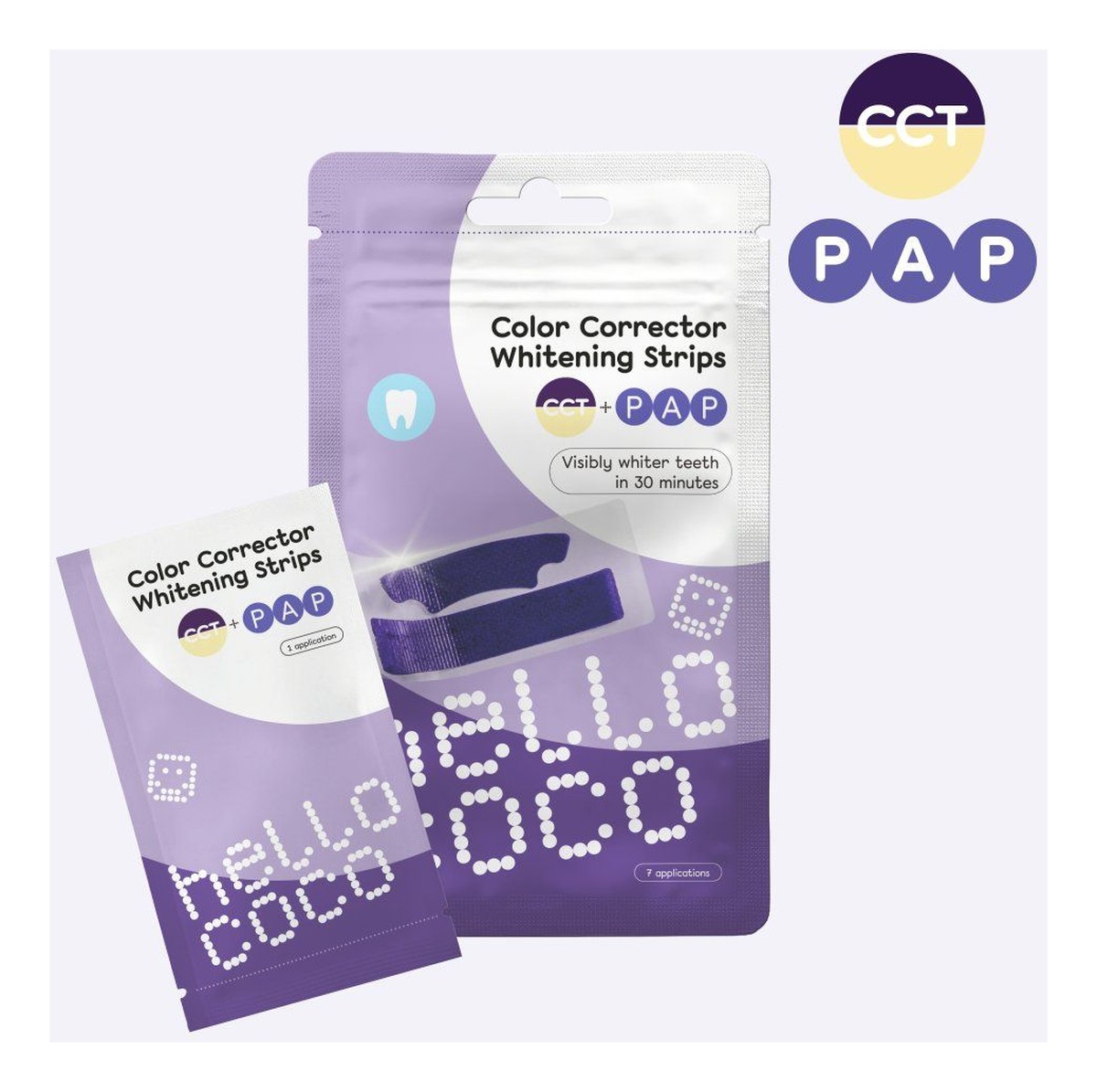 Whitening Strips Paski wybielające z PAP - fioletowe 14szt.