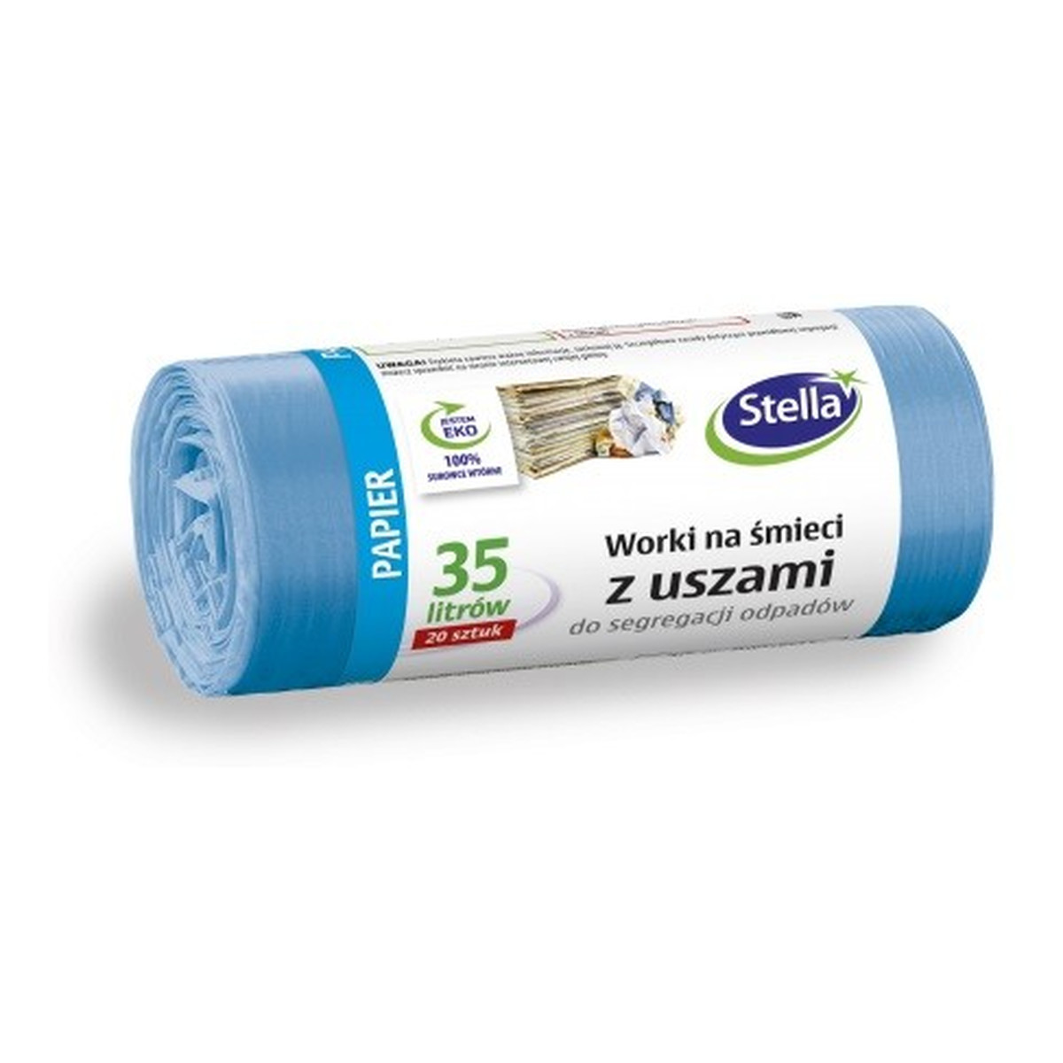 Stella Worki z uszami do segregacji odpadów PAPIER niebieskie 35L - 1op.-20szt.