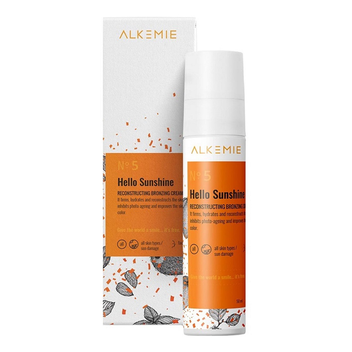Alkemie SUN FOR EVERYONE, N.5 Hello Sunshine Reconstructing Bronzing Cream Rekonstruujący Krem Brązujący 50ml