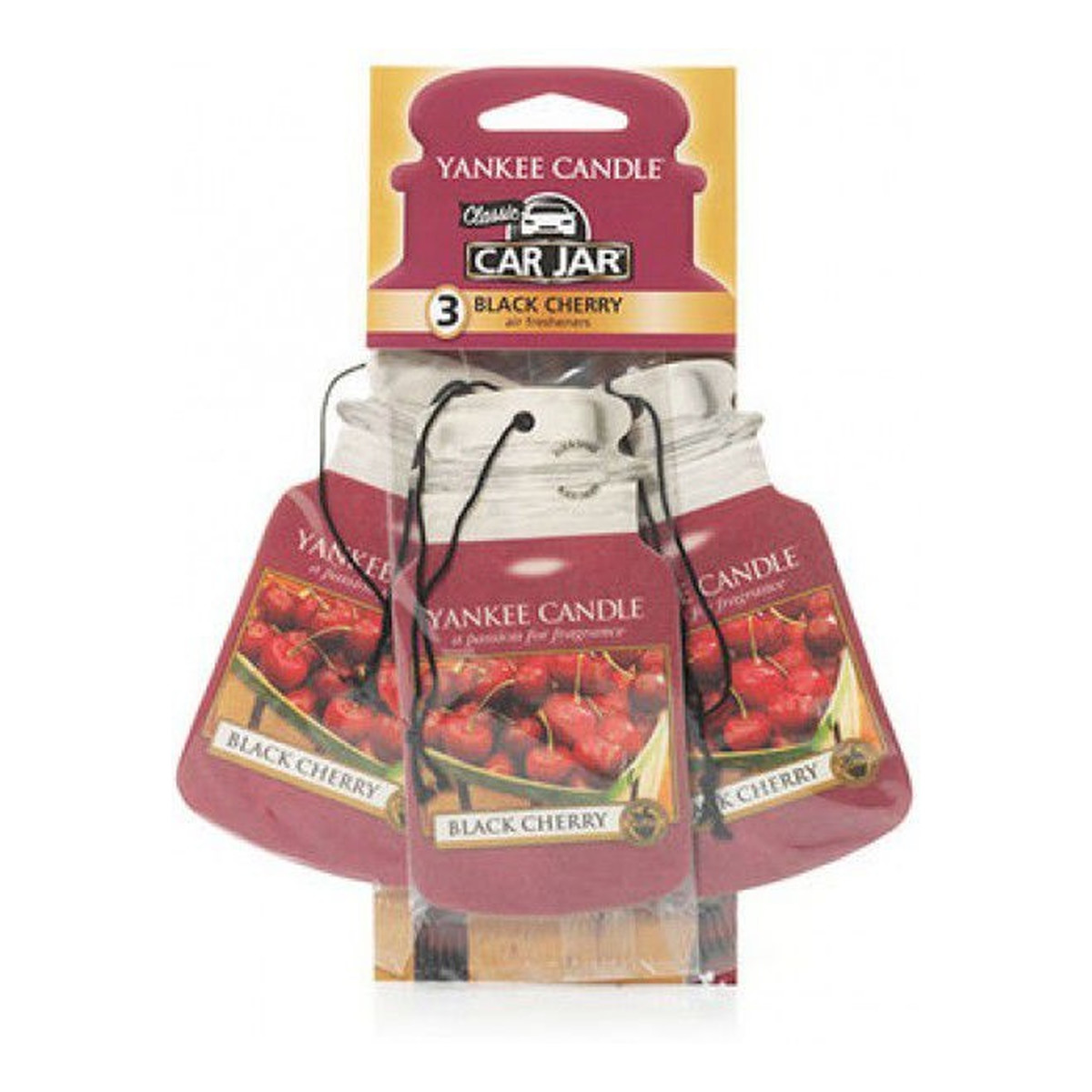 Yankee Candle Car Jar Bonus Pack zestaw zapachów samochodowych Black Cherry 3szt.