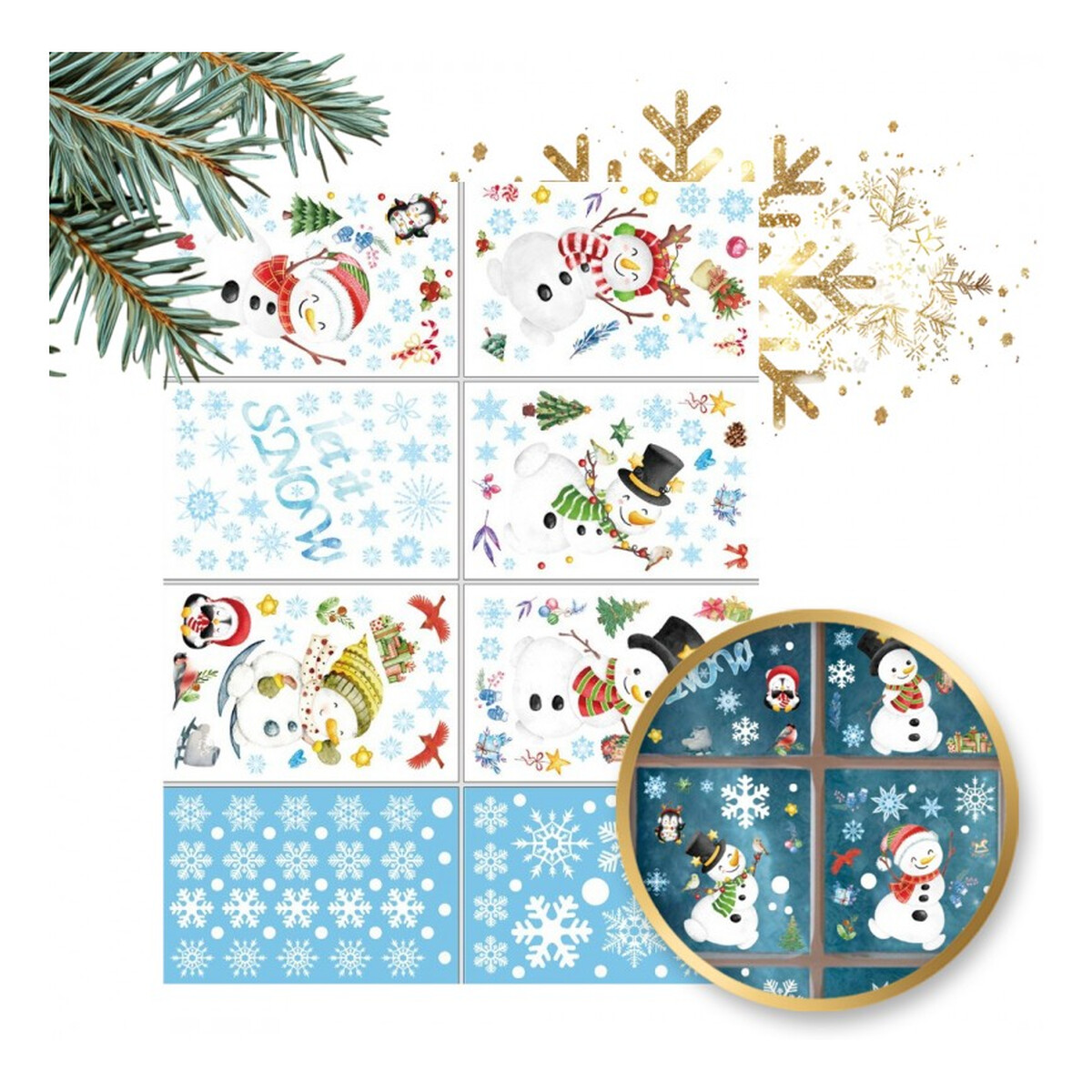 Ecarla Naklejki świąteczne na okno Boże Narodzenie