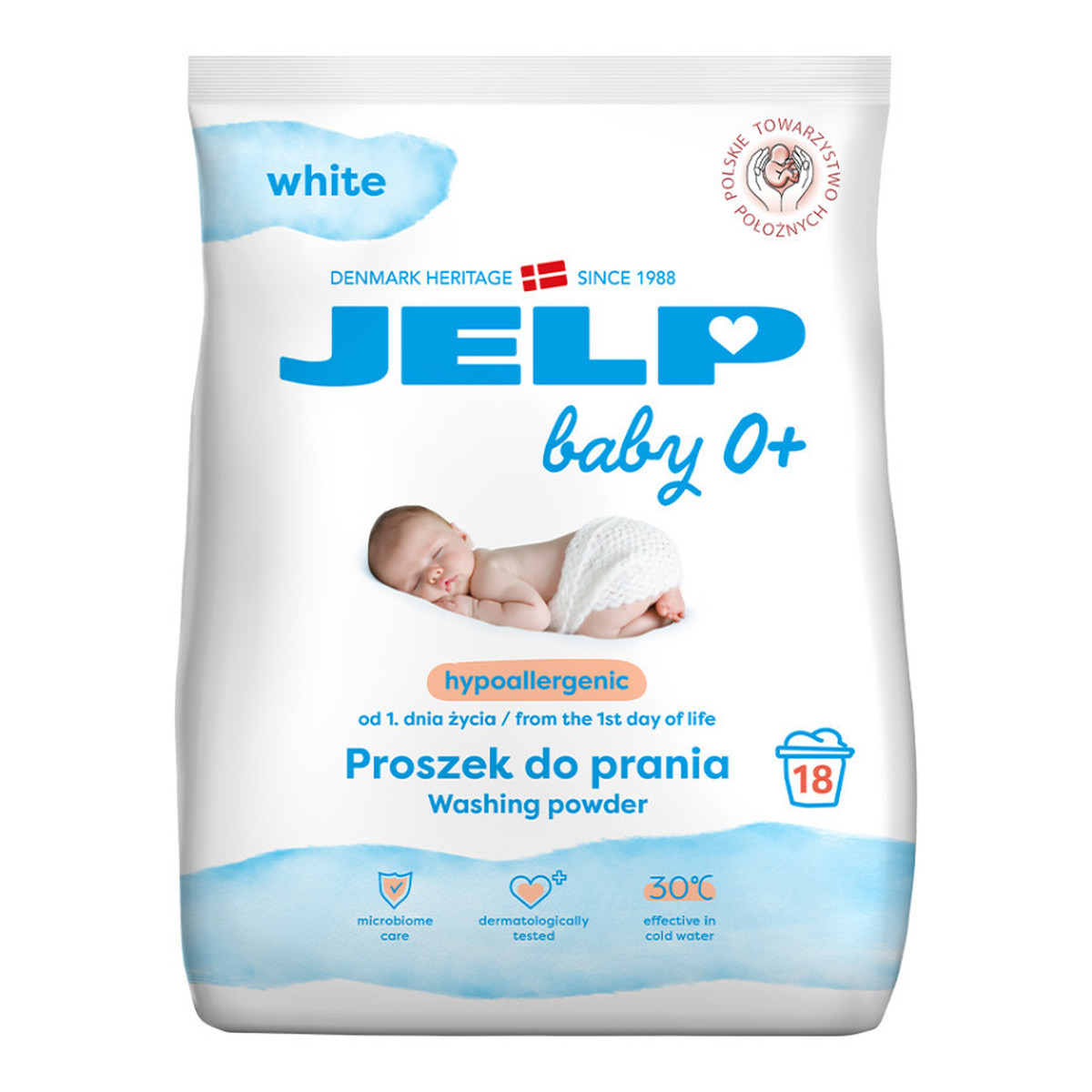 Jelp Hypoallergenic Proszek do prania 2x Universal 2x2.1kg + Baby 0+ do Białego 1.35kg