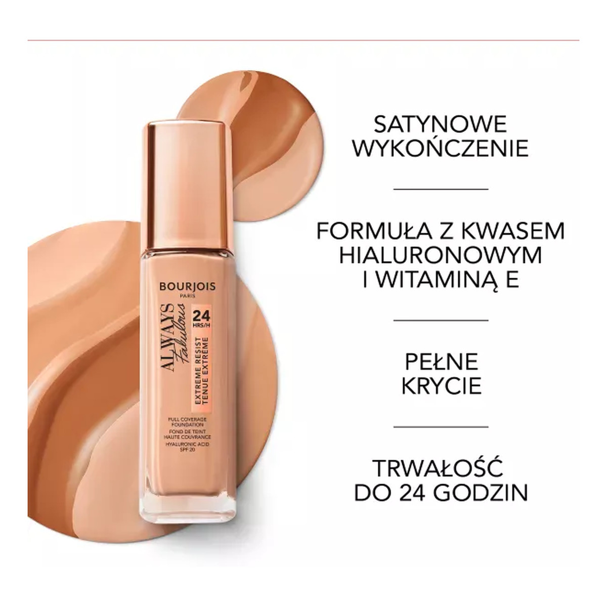 Bourjois Always Fabulous Extreme Resist Kryjący podkład do twarzy o półmatowym wykończeniu SPF20 30ml