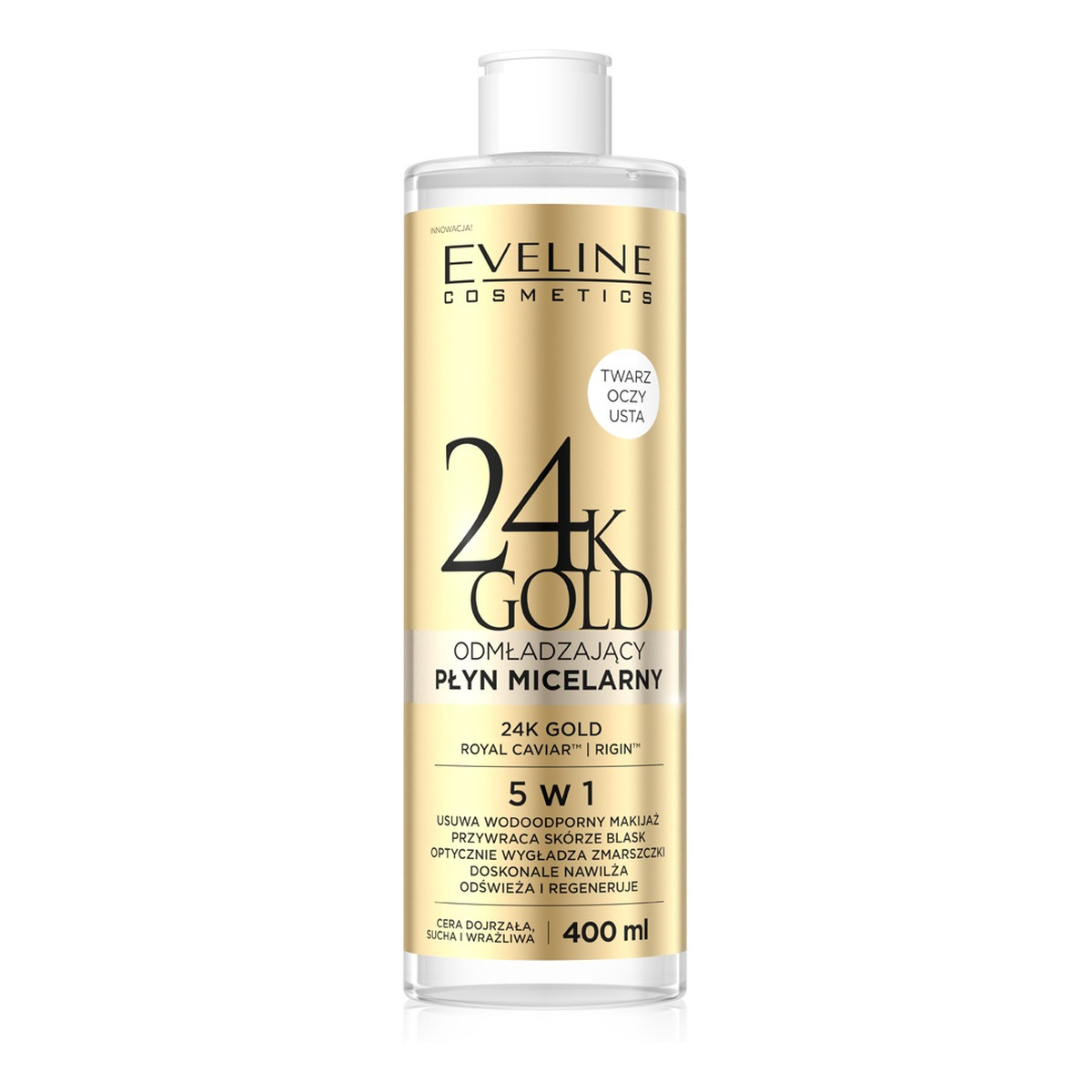 Eveline 24k gold nawilżający płyn micelarny do demakijażu 5w1 400ml