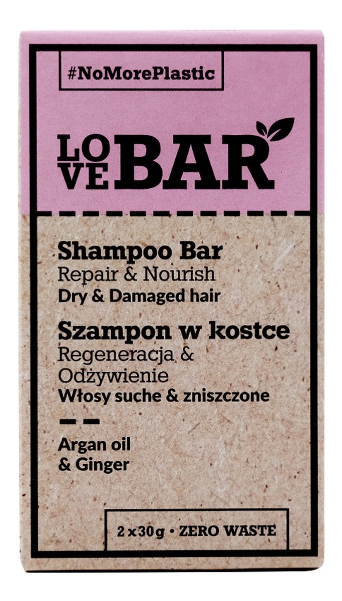 Szampon w kostce do włosów suchych i zniszczonych Olej Arganowy & Imbir 2x30g