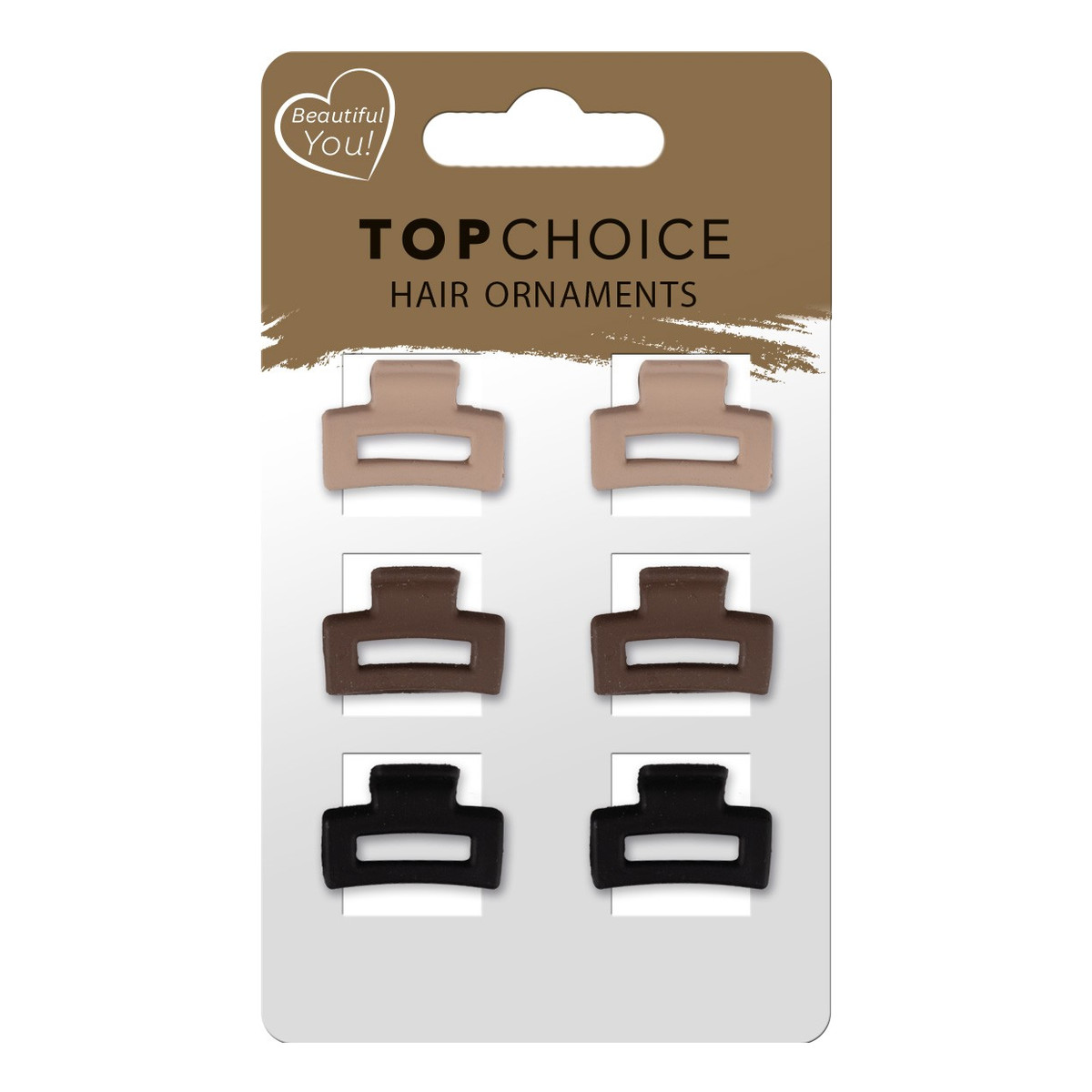 Top Choice Klamerki do włosów (20650) 1 op.-6 szt.-mix Zestawień kolorystycznych