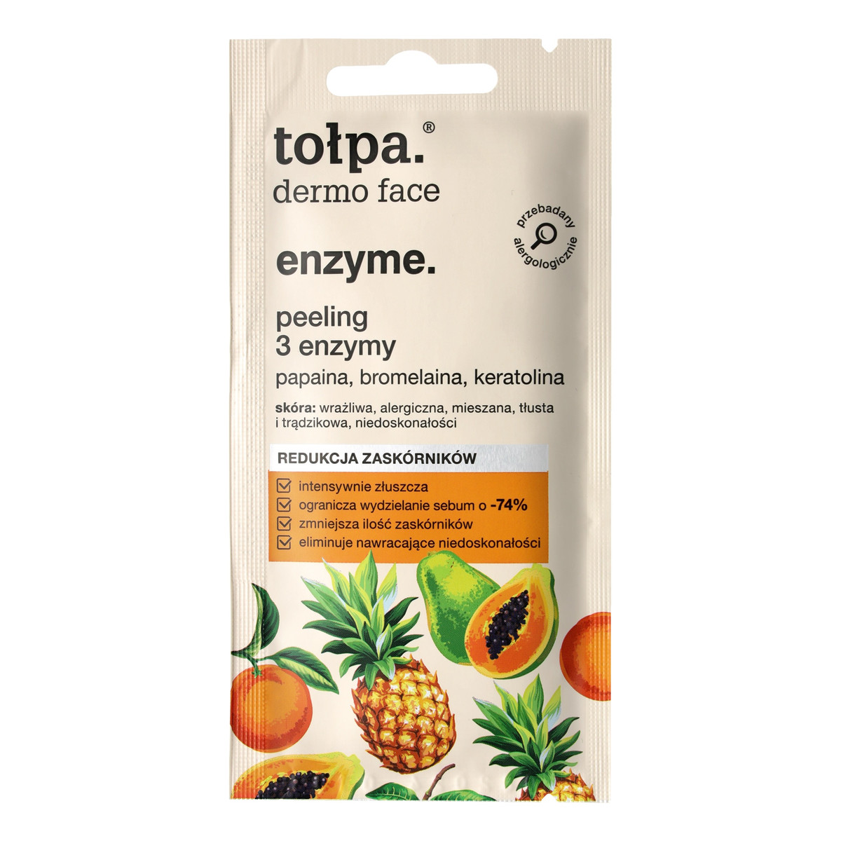 Tołpa Dermo face enzyme peeling do twarzy 3 enzymy-redukcja zaskórników 8ml